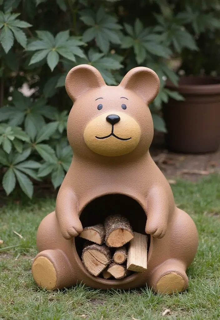 19 Stylish Firewood Storage Ideas That'll Keep Your Yard Looking Sharp (You'll Love #5!) - 3. Adorable Log Holders