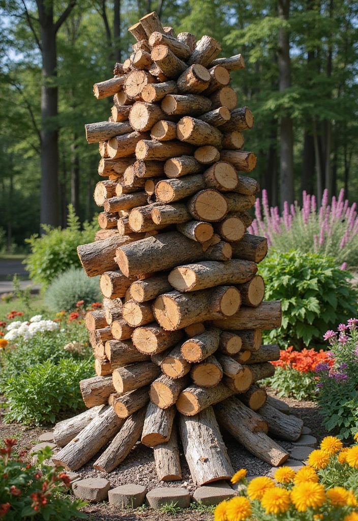 19 Stylish Firewood Storage Ideas That'll Keep Your Yard Looking Sharp (You'll Love #5!) - 9. Creative Firewood Towers