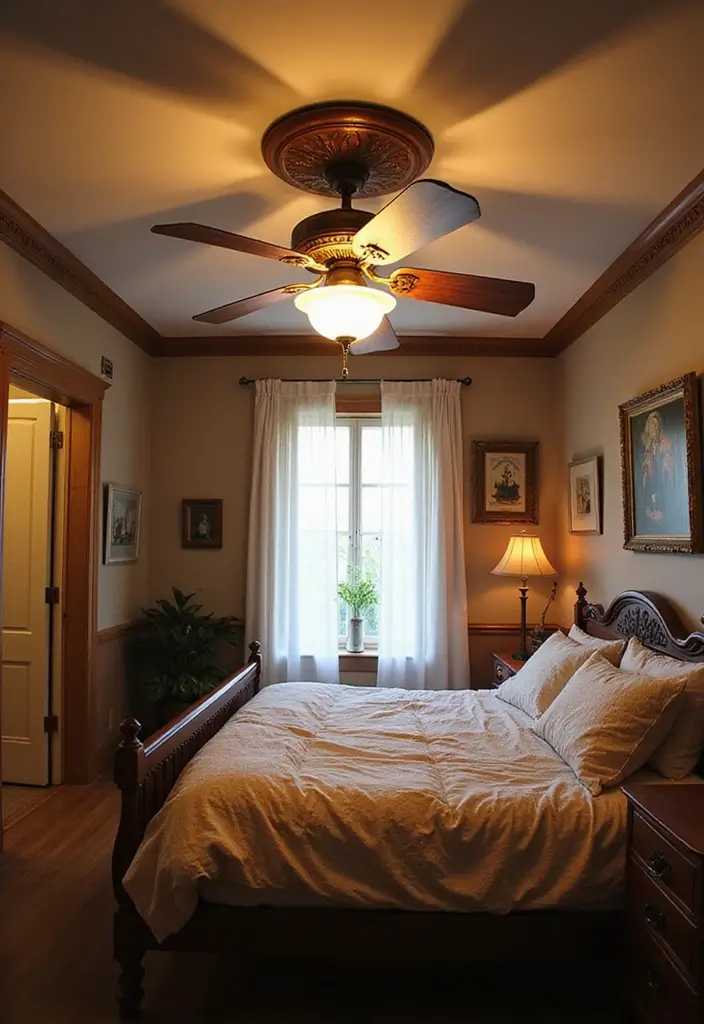 19 Vintage Lighting Solutions That'll Illuminate Your Home with Character (Wait Until You See #6!) - 15. Vintage Ceiling Fans with Lights