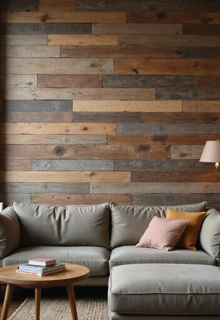 19 Wood Wall Art Ideas That Will Turn Your Living Room into a Statement Space! - 1. Reclaimed Wood Panels