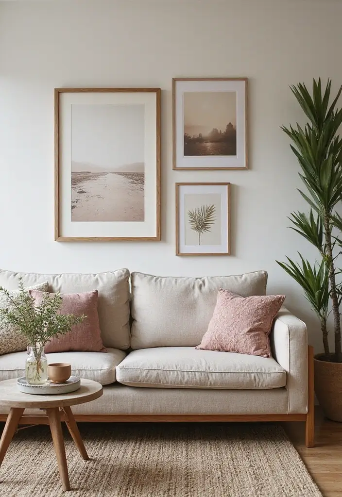 19 Wood Wall Art Ideas That Will Turn Your Living Room into a Statement Space! - 18. Wood Framed Canvas Art