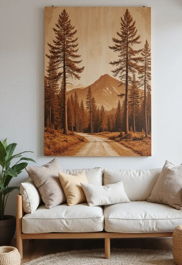 19 Wood Wall Art Ideas That Will Turn Your Living Room into a Statement Space! - 3. Nature-Inspired Wood Art