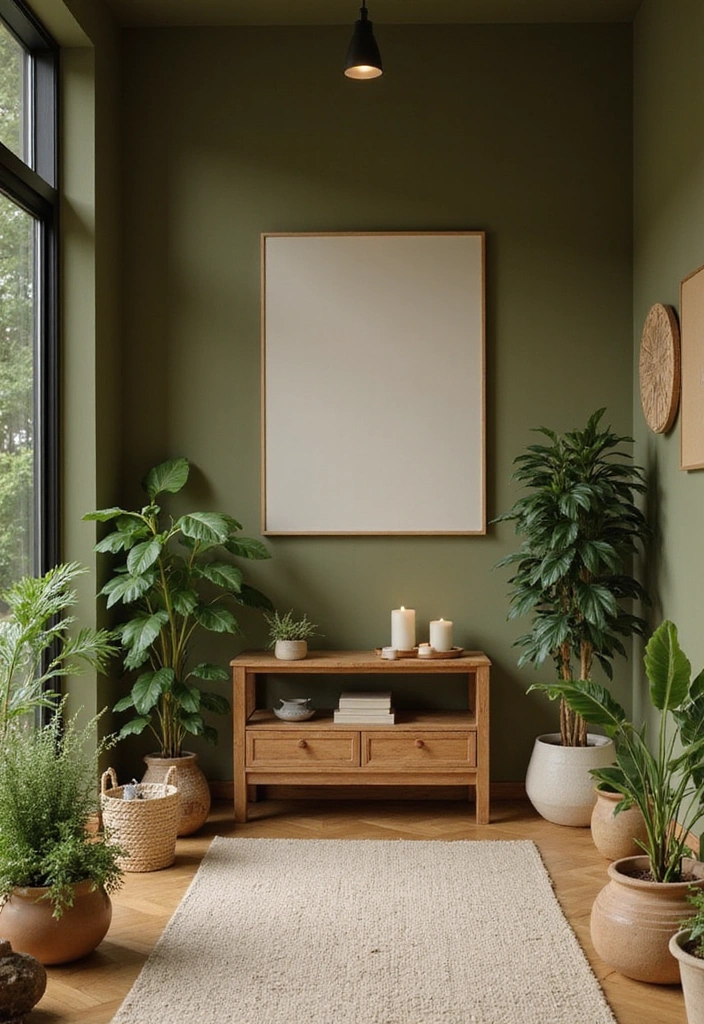 20 Calming Color Schemes for Your Meditation Room (You’ll Love #12!) - 10. Earthy Olive Green