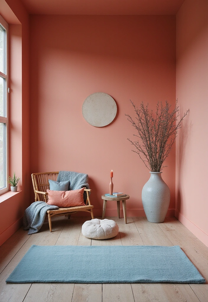 20 Calming Color Schemes for Your Meditation Room (You’ll Love #12!) - 13. Soft Coral