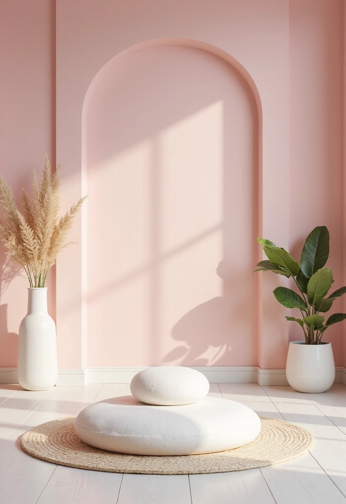 20 Calming Color Schemes for Your Meditation Room (You’ll Love #12!) - 18. Light Blush Pink