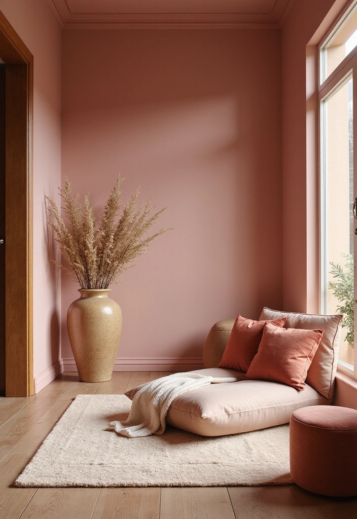 20 Calming Color Schemes for Your Meditation Room (You’ll Love #12!) - 8. Elegant Dusty Rose