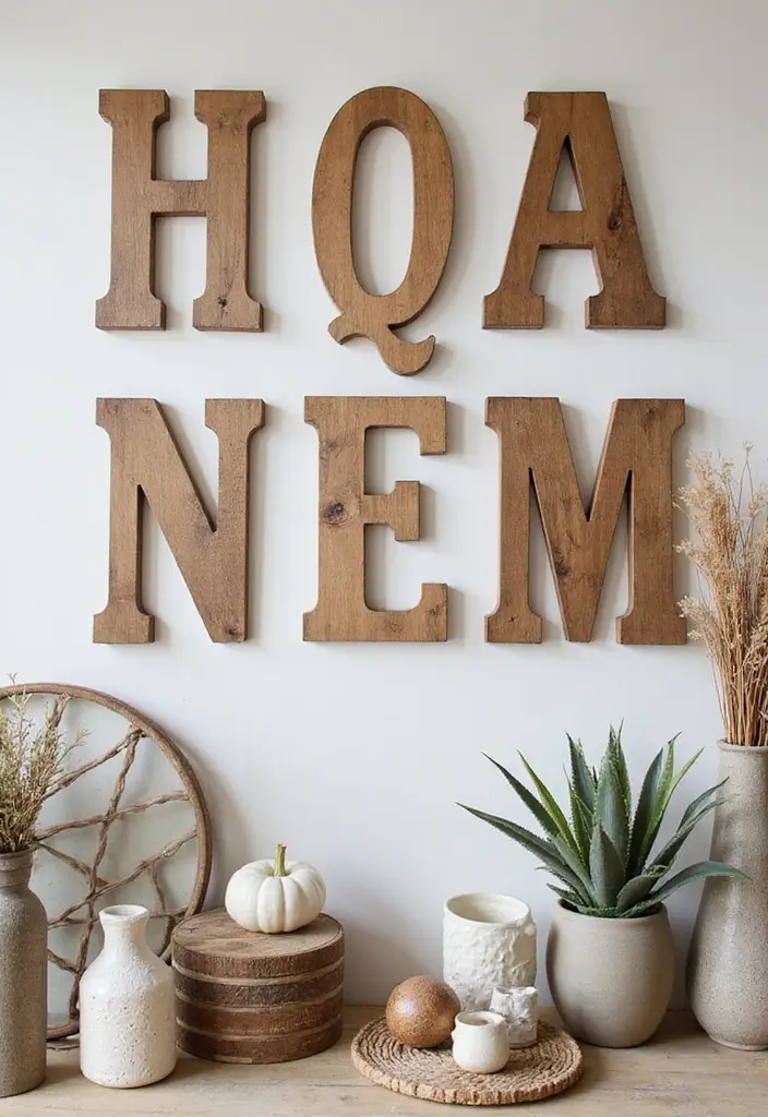 20 DIY Wood Wall Decor Projects You Can Tackle This Weekend (You Won't Believe #8!) - 12. Wooden Letter Wall Decor