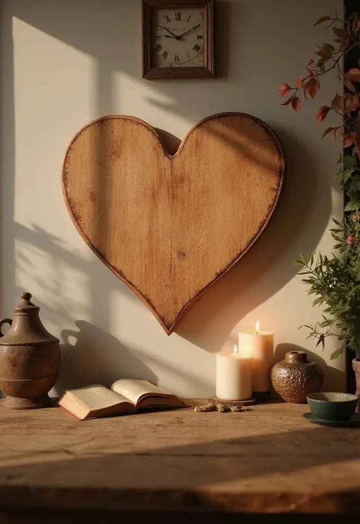 20 DIY Wood Wall Decor Projects You Can Tackle This Weekend (You Won't Believe #8!) - 13. Wooden Heart Wall Art