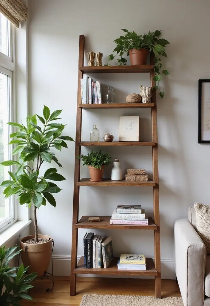 20 DIY Wood Wall Decor Projects You Can Tackle This Weekend (You Won't Believe #8!) - 6. Wood Ladder Shelf