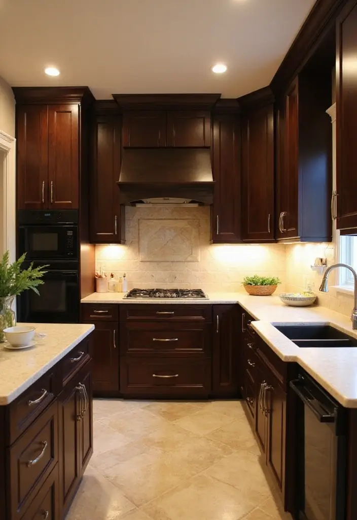20 Dark Kitchen Cabinet Colors That Bring Drama and Elegance (Beware of #11's Allure!) - 11. Dark Chocolate: Beware of Its Allure!