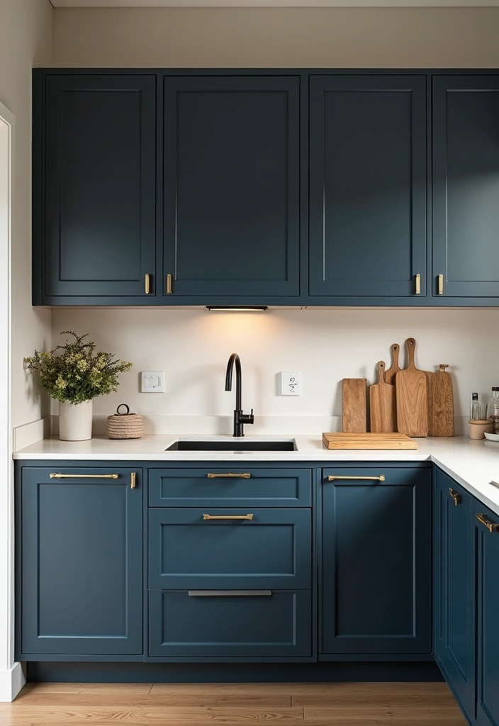 20 Dark Kitchen Cabinet Colors That Bring Drama and Elegance (Beware of #11's Allure!) - 2. Deep Navy: A Sophisticated Splash