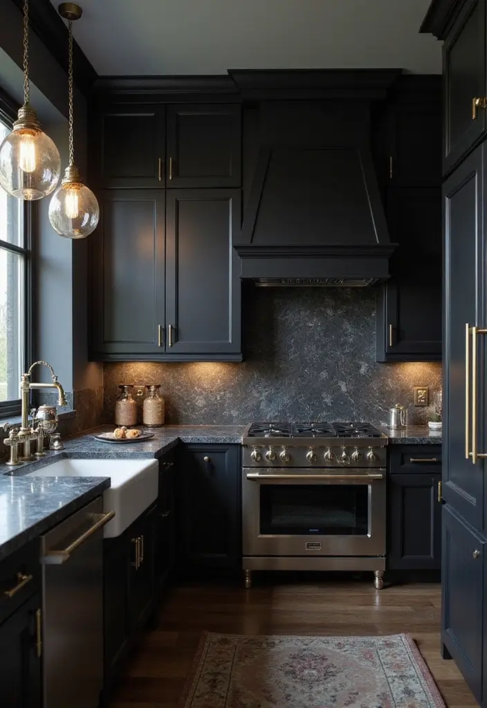 20 Dark Kitchen Cabinet Colors That Bring Drama and Elegance (Beware of #11's Allure!) - 20. Raven Black: For the Daredevils