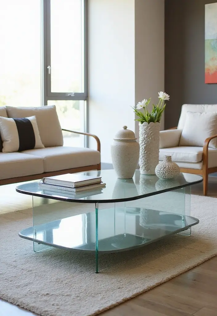 20 Functional Coffee Table Ideas That Are Both Stylish and Practical (You’ll Be Amazed by #11!) - 7. Glass Coffee Table