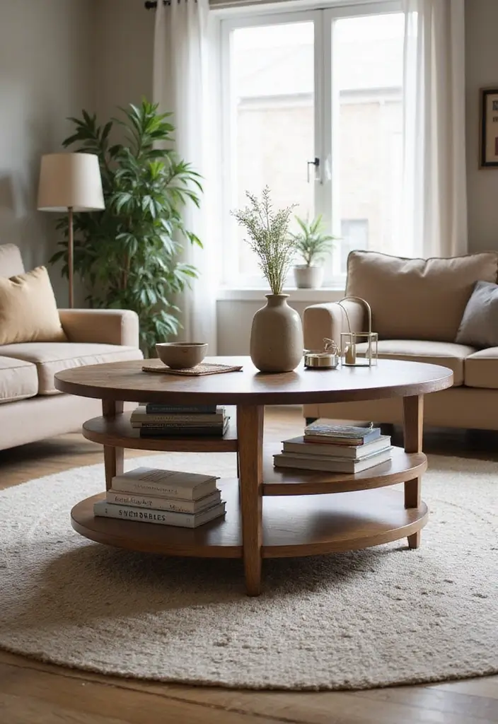 20 Functional Coffee Table Ideas That Are Both Stylish and Practical (You’ll Be Amazed by #11!) - 9. Coffee Tables with Shelving