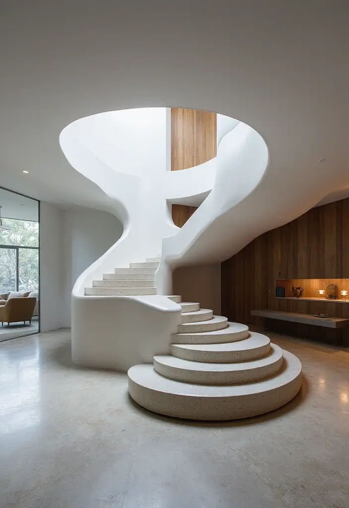 20 Luxurious Staircase Concepts That'll Make You Feel Like Royalty in Your Own Home! - 14. Futuristic Designs