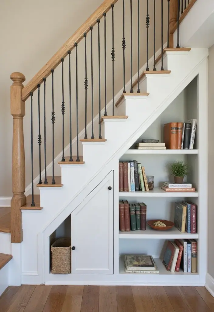 20 Luxurious Staircase Concepts That'll Make You Feel Like Royalty in Your Own Home! - 15. Integrated Storage Solutions