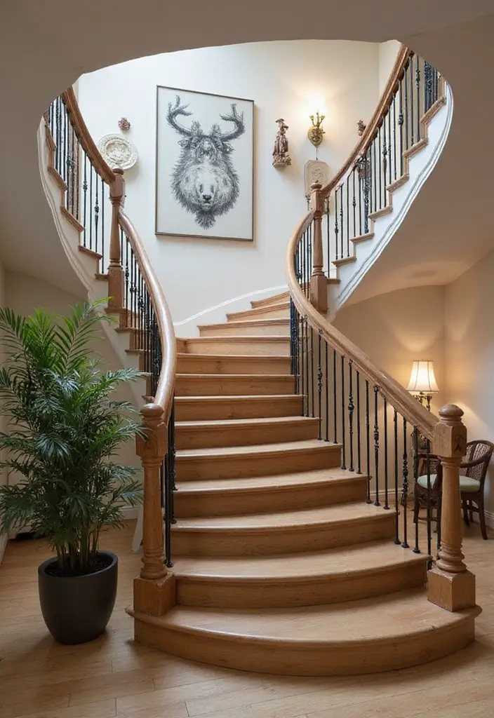 20 Luxurious Staircase Concepts That'll Make You Feel Like Royalty in Your Own Home! - 16. Artistic Installations