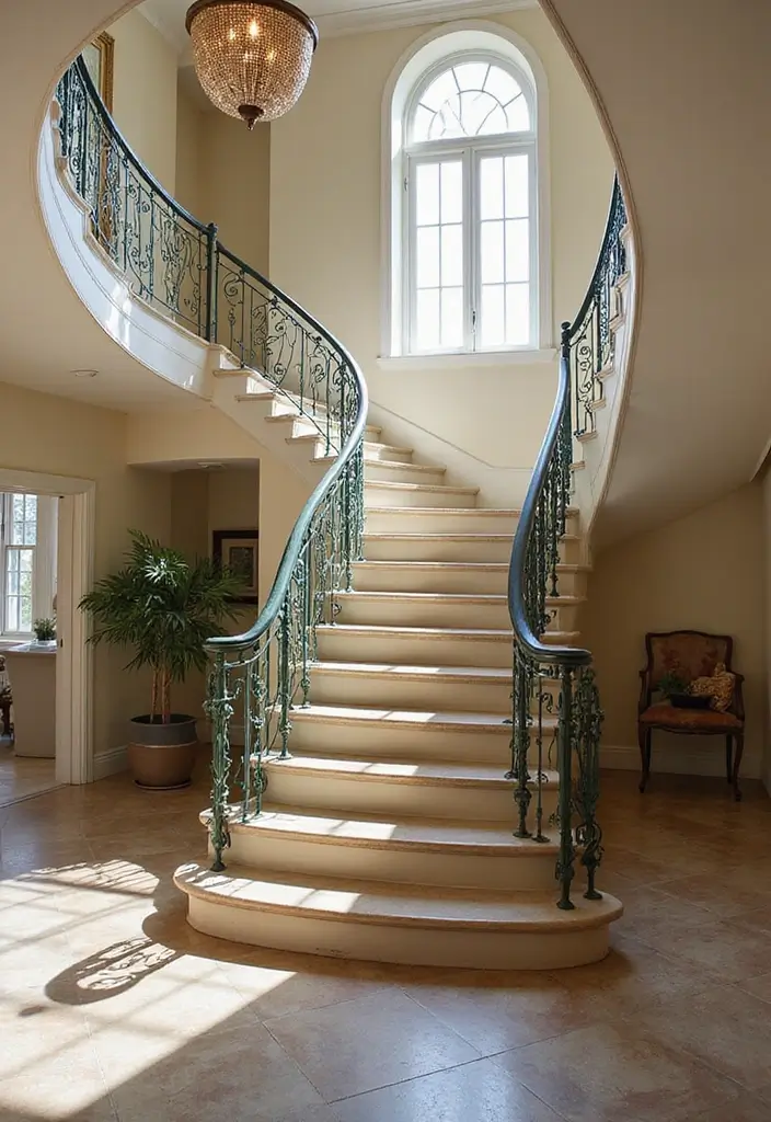 20 Luxurious Staircase Concepts That'll Make You Feel Like Royalty in Your Own Home! - 19. Elegant Railings