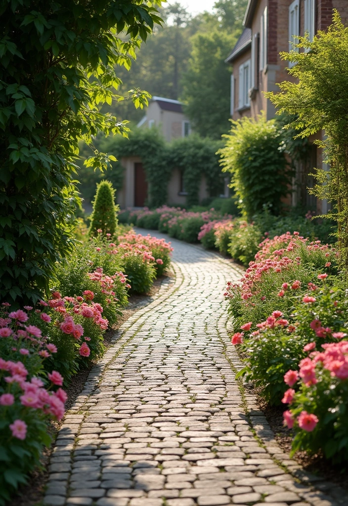 20 Luxury Driveway Designs That Will Make You Feel Like Royalty Every Time You Arrive Home! - 1. Winding Cobblestone Pathways