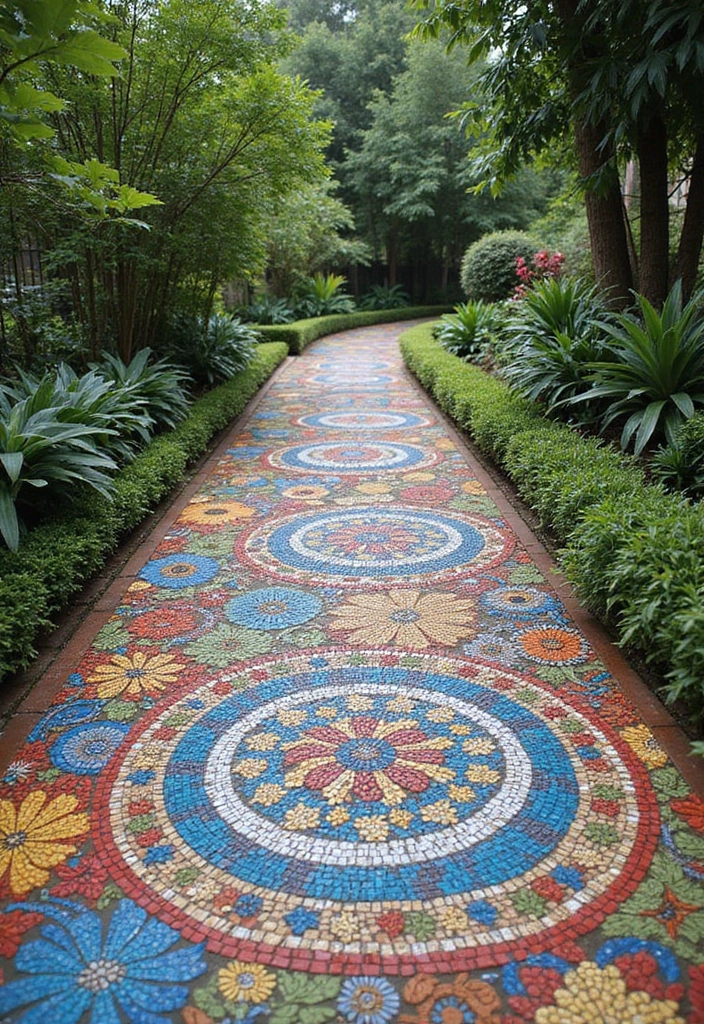 20 Luxury Driveway Designs That Will Make You Feel Like Royalty Every Time You Arrive Home! - 10. Artistic Mosaic Driveway