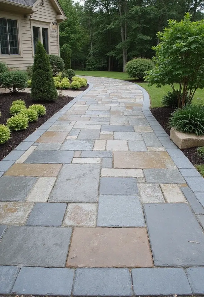 20 Luxury Driveway Designs That Will Make You Feel Like Royalty Every Time You Arrive Home! - 13. Elegant Slate Driveway