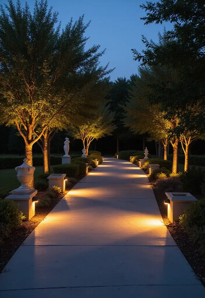 20 Luxury Driveway Designs That Will Make You Feel Like Royalty Every Time You Arrive Home! - 16. Enchanting Driveway Lights