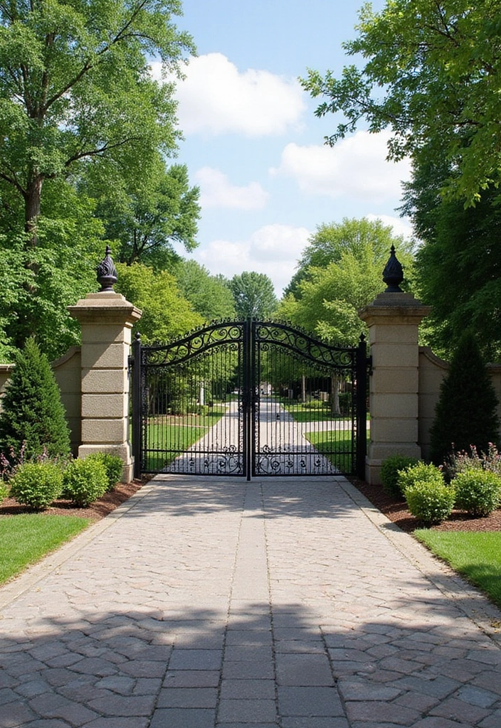 20 Luxury Driveway Designs That Will Make You Feel Like Royalty Every Time You Arrive Home! - 17. Stunning Driveway Entrance Gates