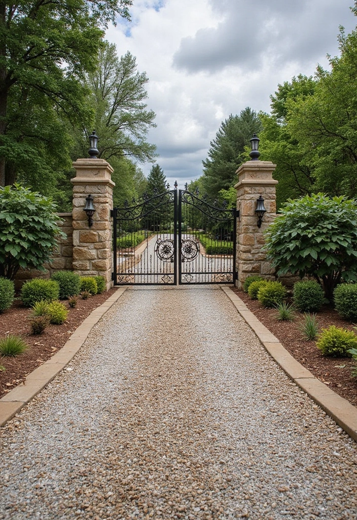 20 Luxury Driveway Designs That Will Make You Feel Like Royalty Every Time You Arrive Home! - 4. Exquisite Gravel Driveway with Stone Borders