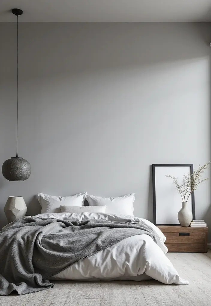 20 Modern Grey Bedroom Ideas That Will Make You Want to Redecorate Right Now! - 1. Chic Minimalism