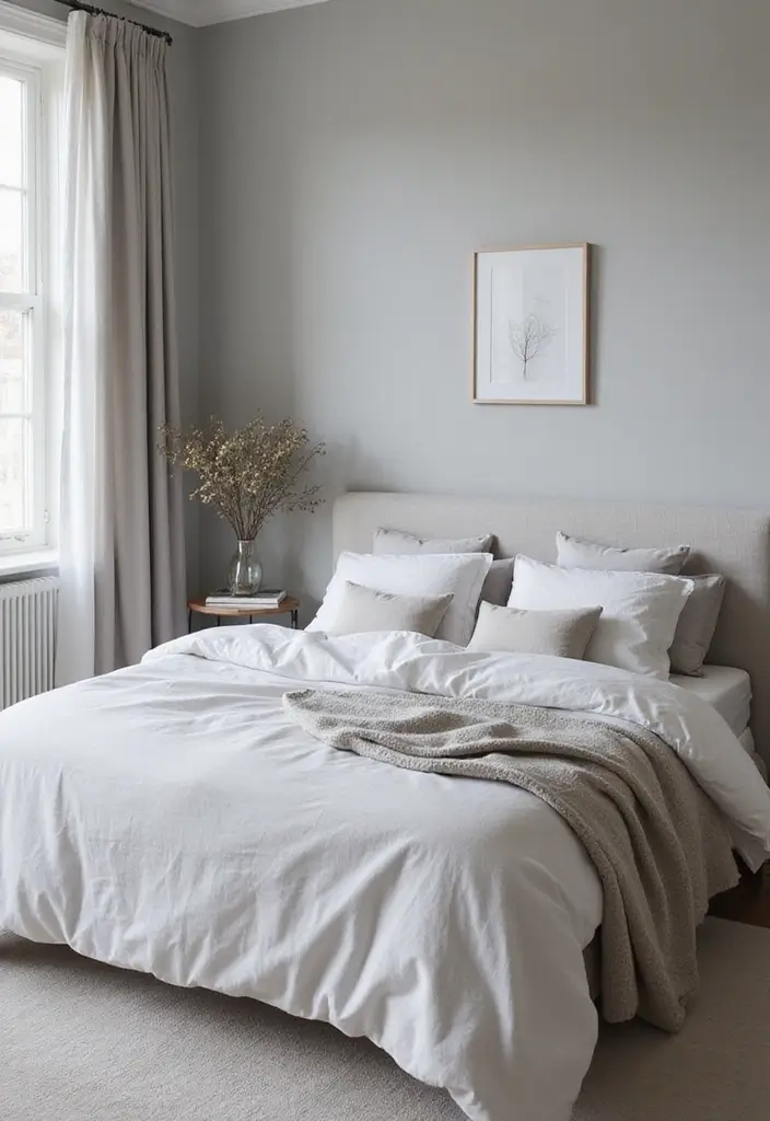 20 Modern Grey Bedroom Ideas That Will Make You Want to Redecorate Right Now! - 14. Soft and Serene