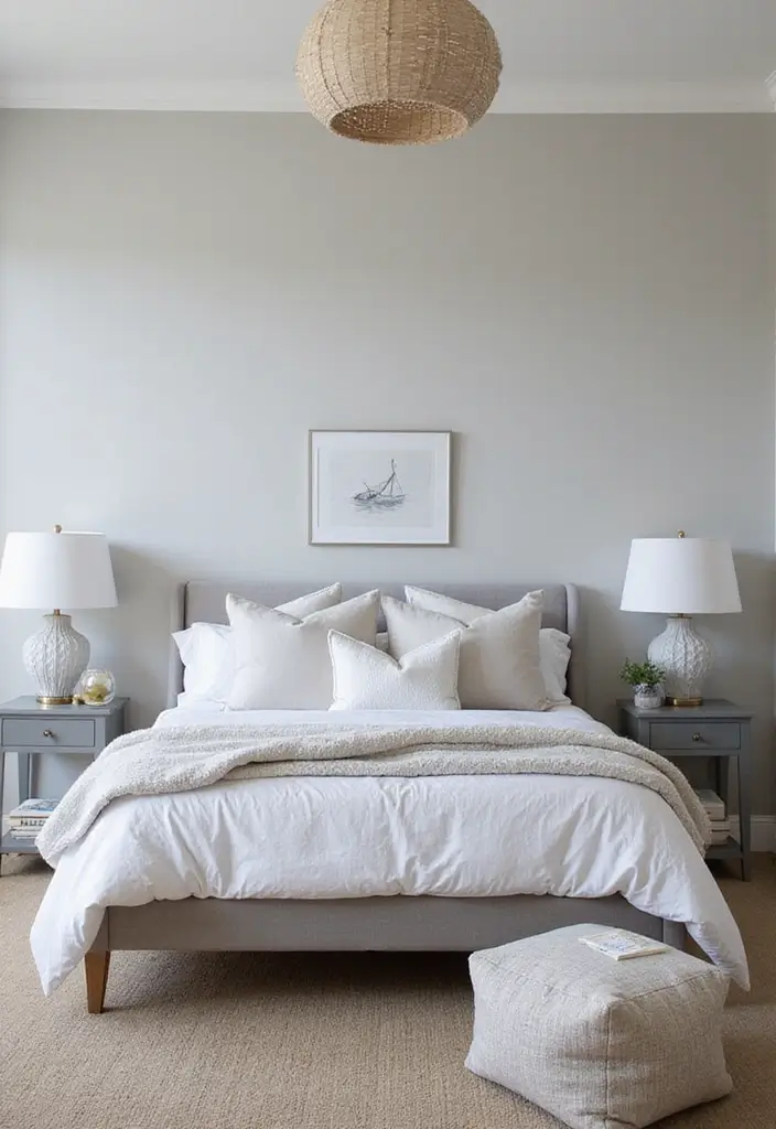 20 Modern Grey Bedroom Ideas That Will Make You Want to Redecorate Right Now! - 18. Coastal Grey