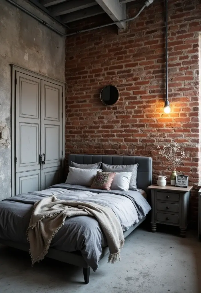 20 Modern Grey Bedroom Ideas That Will Make You Want to Redecorate Right Now! - 2. Urban Industrial Vibe