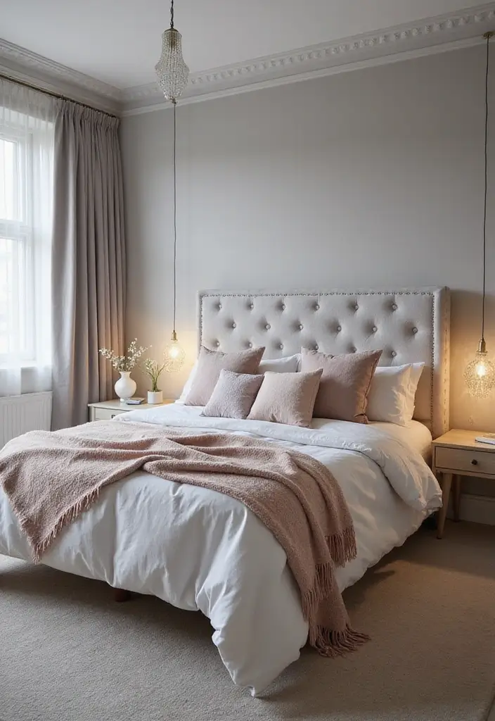 20 Modern Grey Bedroom Ideas That Will Make You Want to Redecorate Right Now! - 3. Romantic Grey Tones
