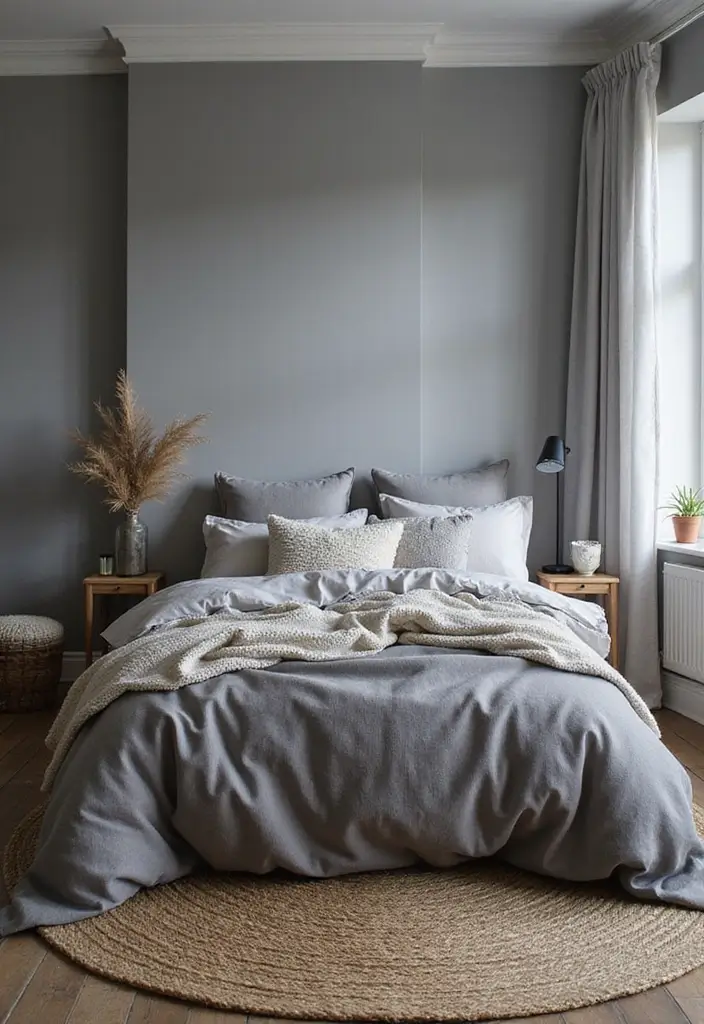 20 Modern Grey Bedroom Ideas That Will Make You Want to Redecorate Right Now! - 6. Textured Layers