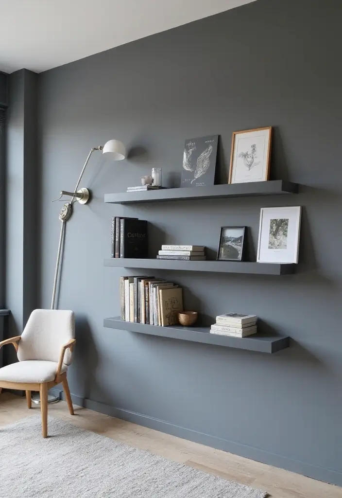 20 Must-Have Grey Bedroom Accessories That Add a Personal Touch to Your Space! - 10. Wall-mounted Shelves