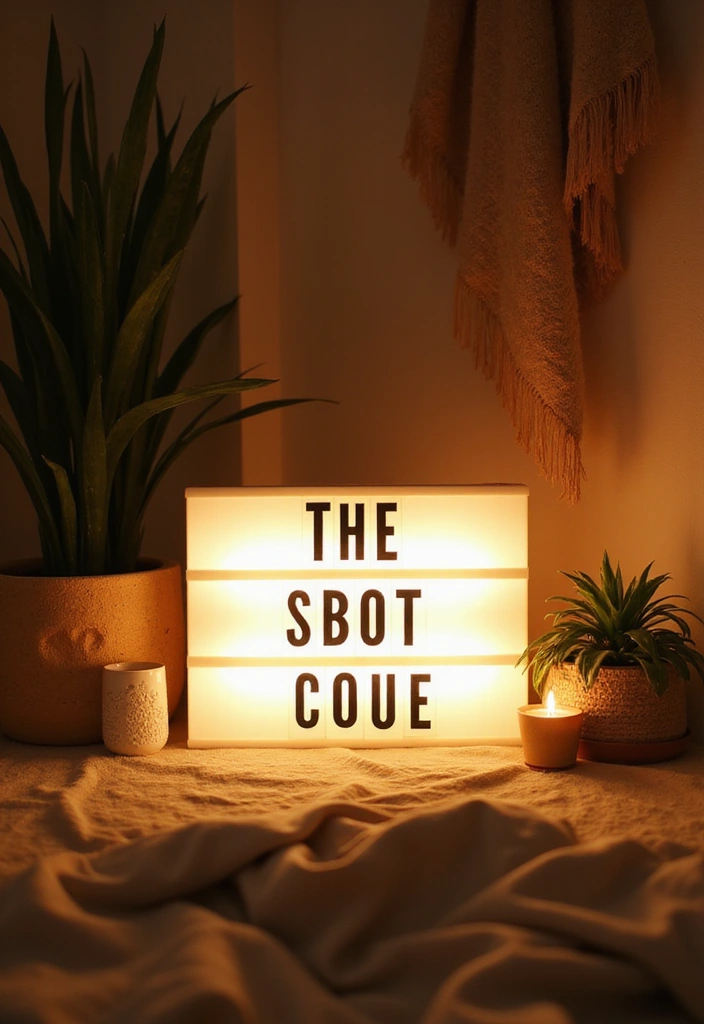 20 Soothing Lighting Ideas for Your Meditation Room That Will Create Instant Serenity! - 18. Personalized Glow Art