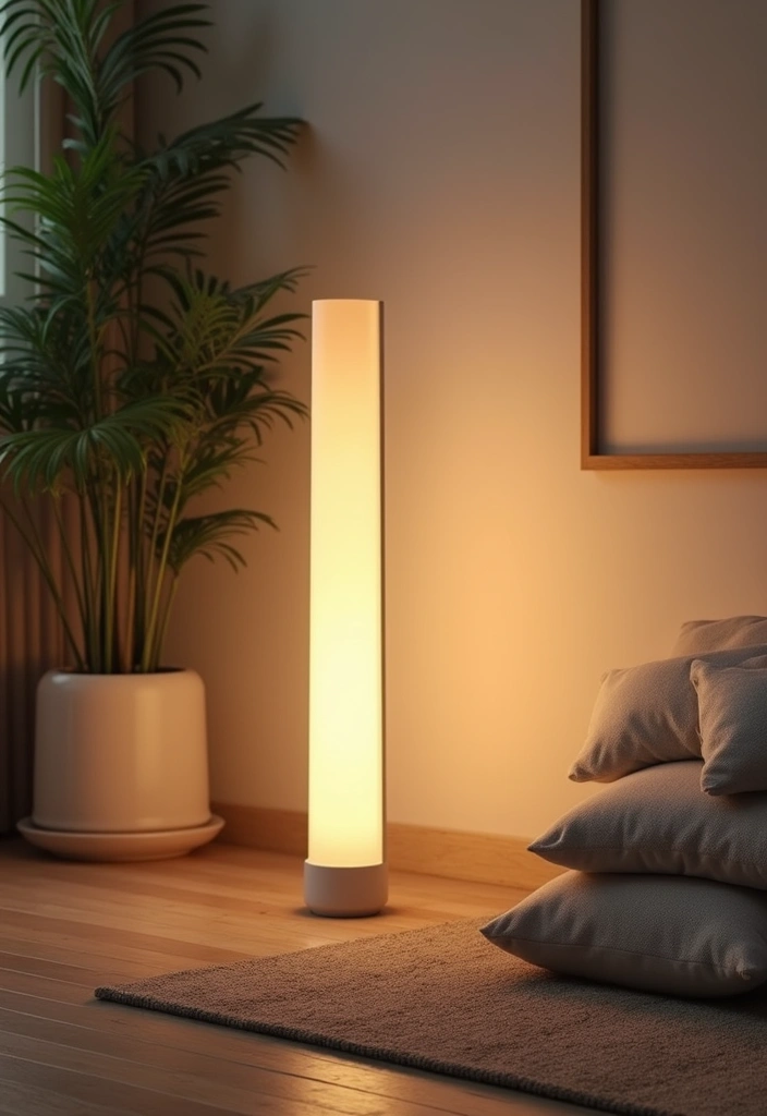 20 Soothing Lighting Ideas for Your Meditation Room That Will Create Instant Serenity! - 7. Floor Lamps with Dimmable Features
