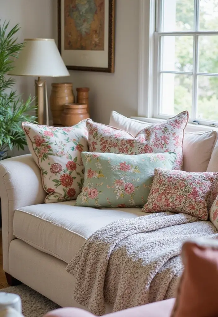 20 Stunning Spring Decor Ideas to Refresh Your Living Room (You'll Love #7!) - 13. Play with Patterns