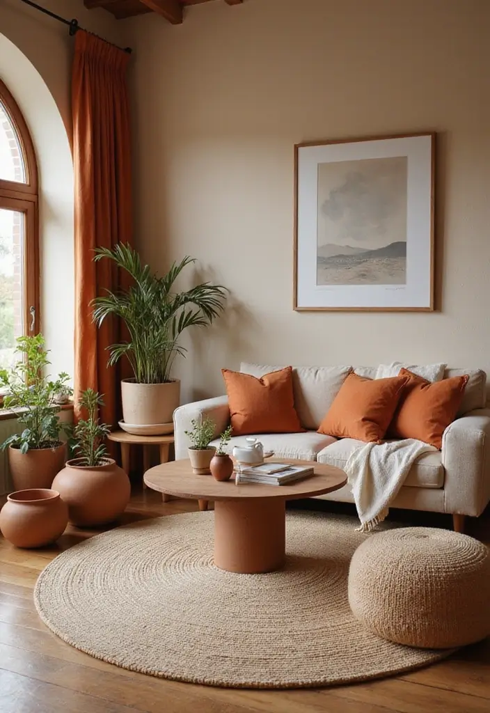 20 Stunning Spring Decor Ideas to Refresh Your Living Room (You'll Love #7!) - 15. Incorporate Earthy Tones
