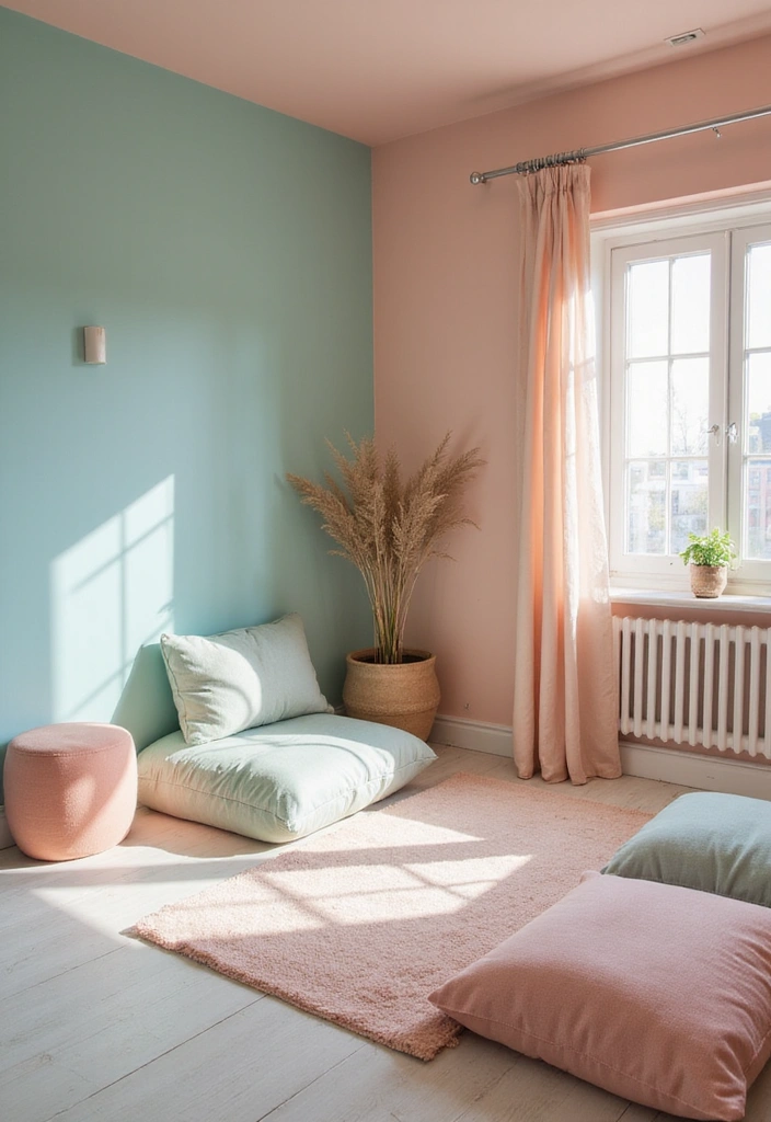 20 Tranquil Meditation Room Ideas That Will Make You Say 'Namaste!' - 2. Soft Color Palettes