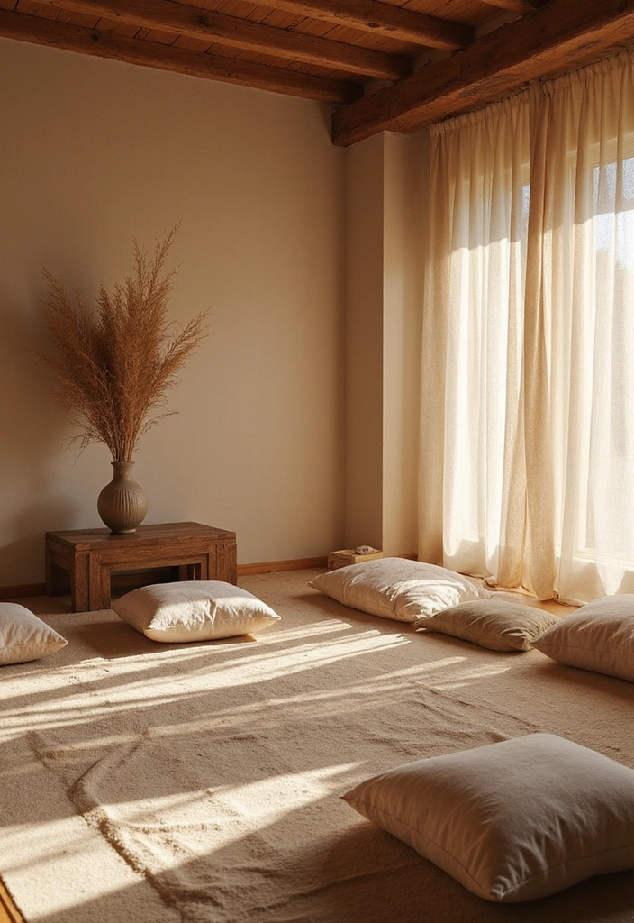 20 Tranquil Meditation Room Ideas That Will Make You Say 'Namaste!' - 7. Soft Fabrics and Textures