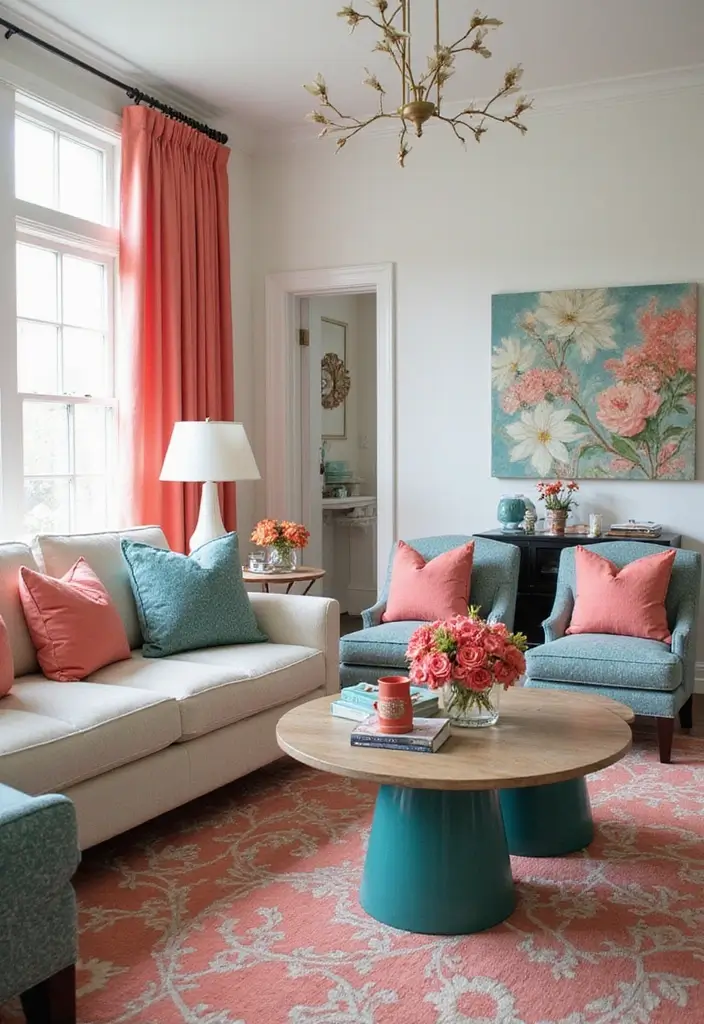 20 Trendy Colors That Make Teal Shine in Your Home Decor (Warning: #11 Is Bold!) - 1. Coral: The Perfect Pop