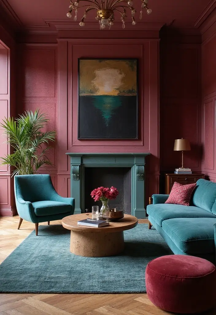 20 Trendy Colors That Make Teal Shine in Your Home Decor (Warning: #11 Is Bold!) - 13. Burgundy: Deep and Rich