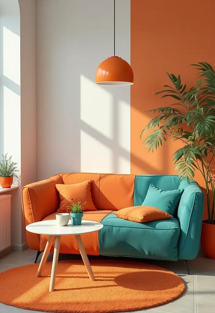 20 Trendy Colors That Make Teal Shine in Your Home Decor (Warning: #11 Is Bold!) - 18. Bright Orange: Energizing Fun