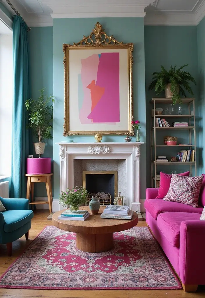 20 Trendy Colors That Make Teal Shine in Your Home Decor (Warning: #11 Is Bold!) - 20. Fuchsia: Bold and Bright