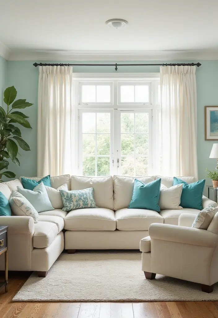 20 Trendy Colors That Make Teal Shine in Your Home Decor (Warning: #11 Is Bold!) - 8. Cream: Light and Fresh