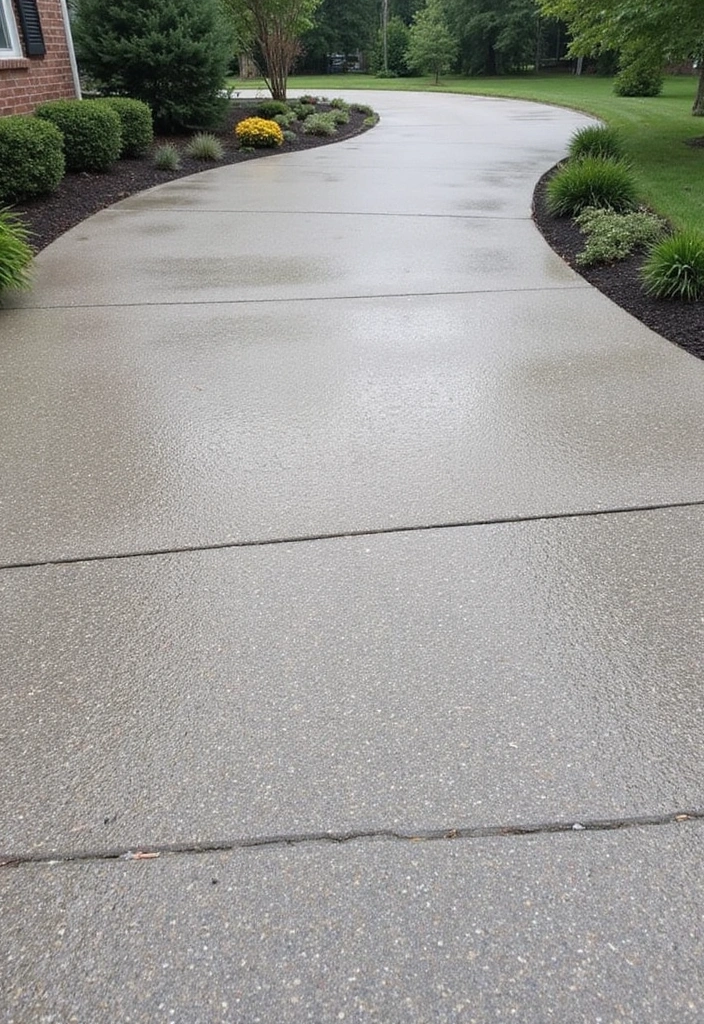 20 Unique Decorative Driveway Designs That Will Leave Your Neighbors Speechless (#5 Is a Must-See!) - 15. Textured Concrete for Visual Interest