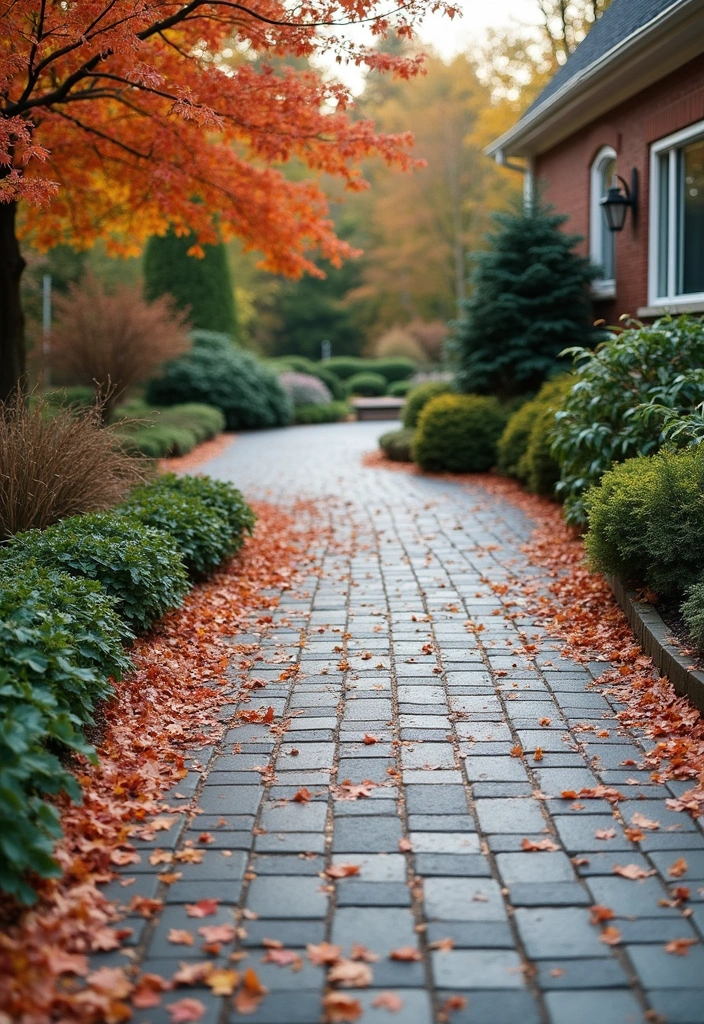 20 Unique Decorative Driveway Designs That Will Leave Your Neighbors Speechless (#5 Is a Must-See!) - 18. Seasonal Change Driveway
