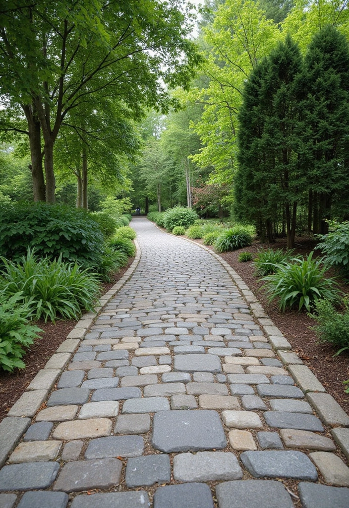 20 Unique Decorative Driveway Designs That Will Leave Your Neighbors Speechless (#5 Is a Must-See!) - 2. Rustic Cobblestone Appeal