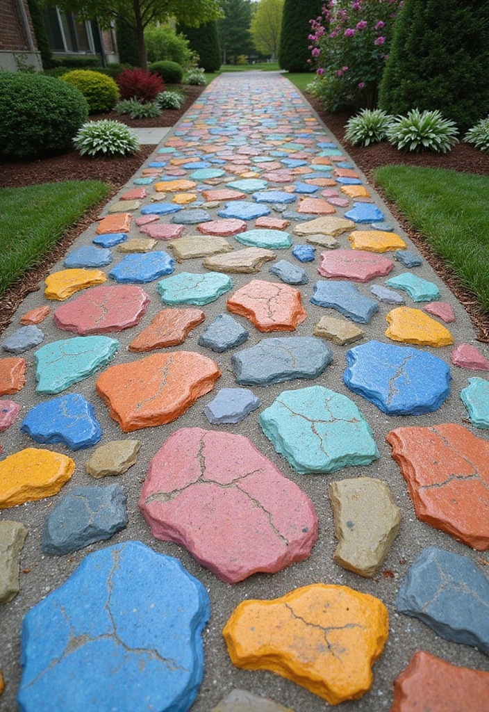 20 Unique Decorative Driveway Designs That Will Leave Your Neighbors Speechless (#5 Is a Must-See!) - 7. Artistic Mosaic Driveway
